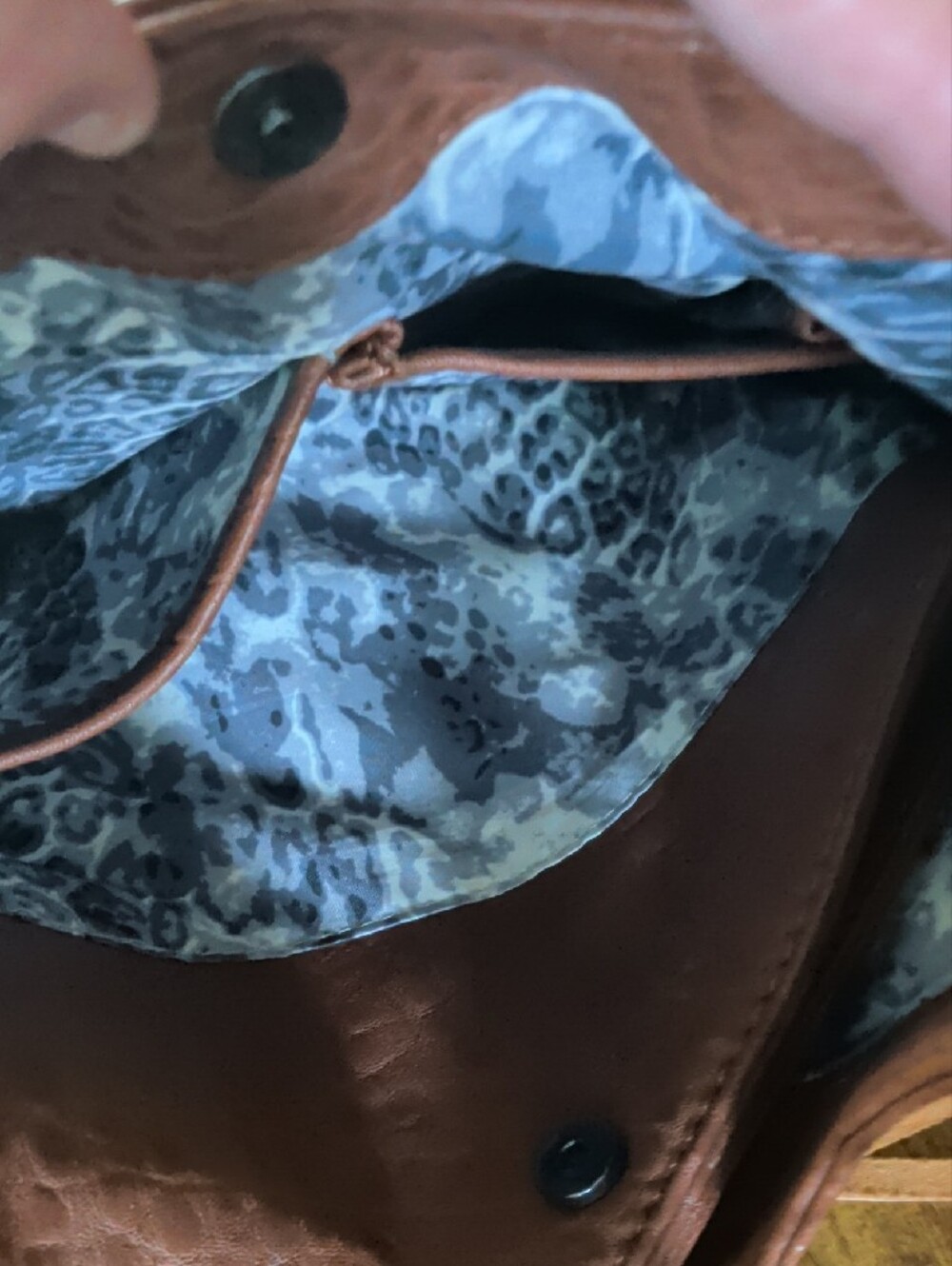 Fringed Shoulder Hobo Bag in Brown with Tan Accents - Picture 4 of 12